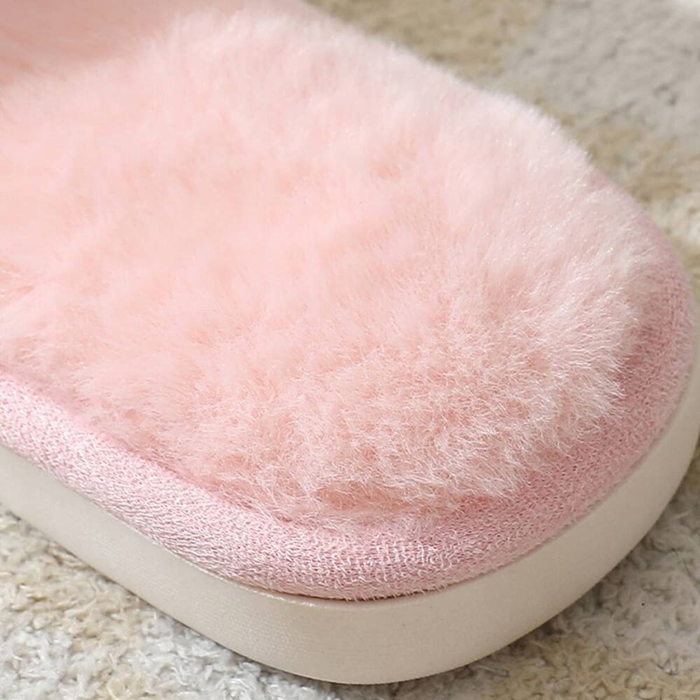 Faux Rabbit Fur Slippers For Women Cream Color - Picture 4 of 5